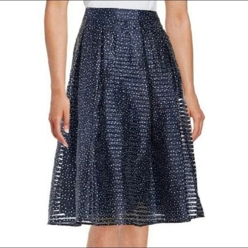 Karl Lagerfeld Pleated Polka Dot Skirt